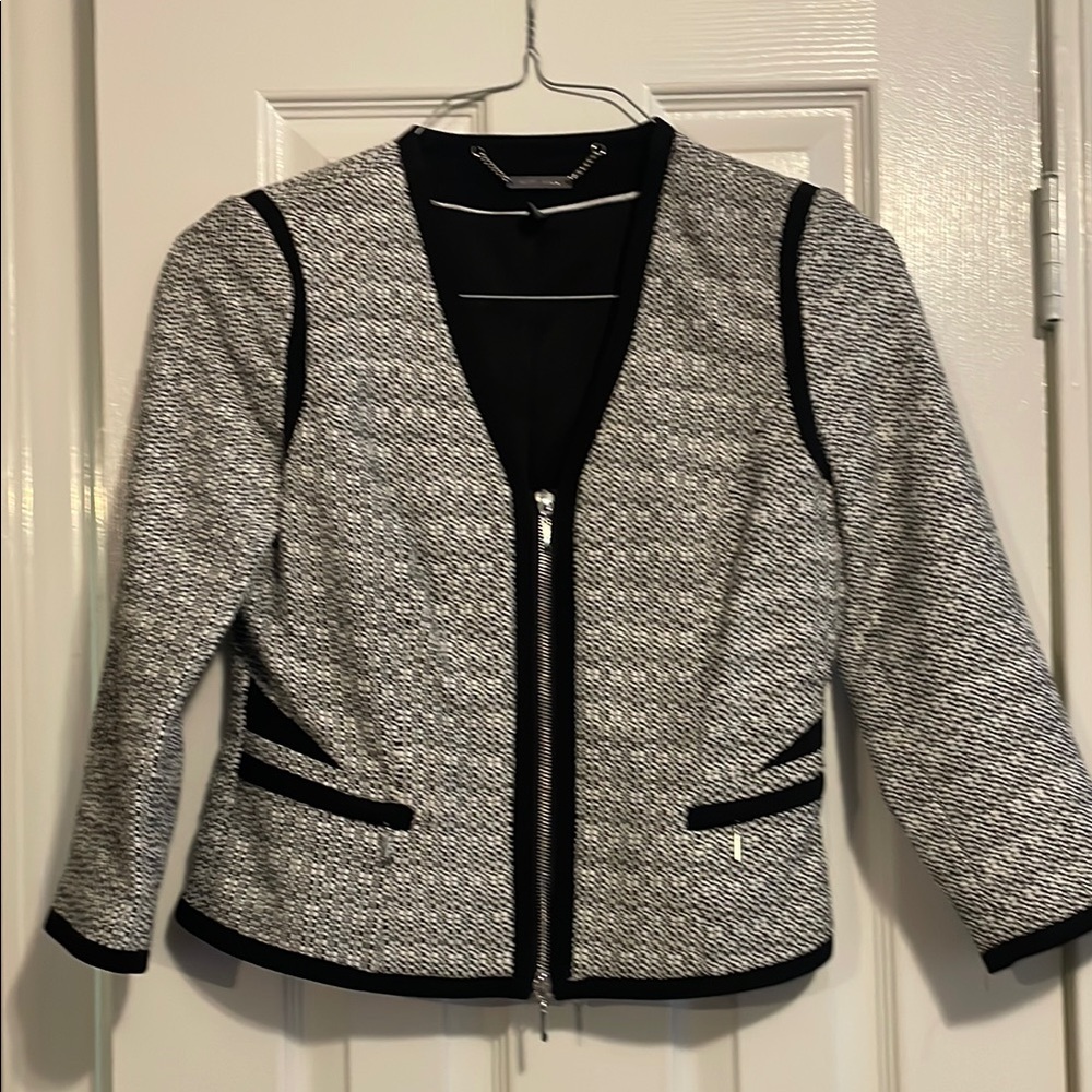 WHBM Black and White Tweed Jacket